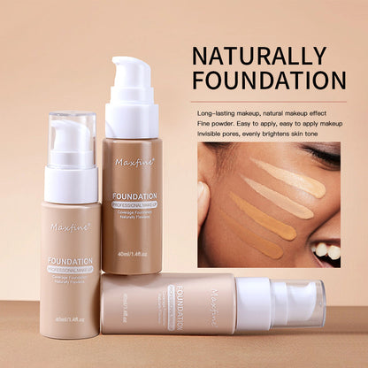 Liquid Foundation, Effective Concealer, Waterproof Sweat-resistant Makeup Professional Cosmetics, Full Coverage All Day