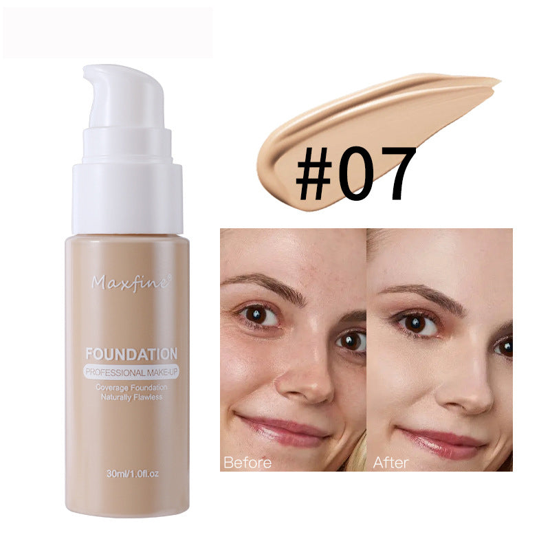 Liquid Foundation, Effective Concealer, Waterproof Sweat-resistant Makeup Professional Cosmetics, Full Coverage All Day