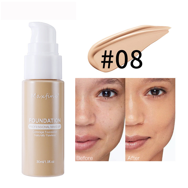 Liquid Foundation, Effective Concealer, Waterproof Sweat-resistant Makeup Professional Cosmetics, Full Coverage All Day