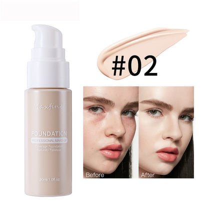 Liquid Foundation, Effective Concealer, Waterproof Sweat-resistant Makeup Professional Cosmetics, Full Coverage All Day