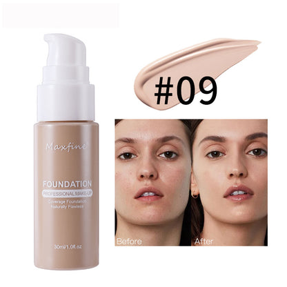 Liquid Foundation, Effective Concealer, Waterproof Sweat-resistant Makeup Professional Cosmetics, Full Coverage All Day