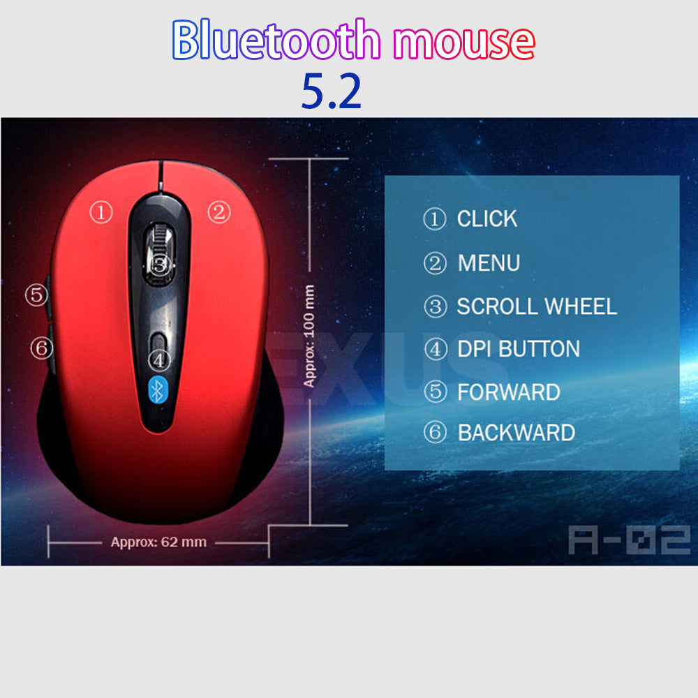 Wireless Bluetooth 5.2 Mouse 10M Range, Macbook iPad Android Tablets, Laptop Notebook PC Use