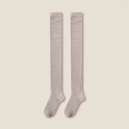 CozyFleece Thigh High Coral Fleece Socks For Women 3