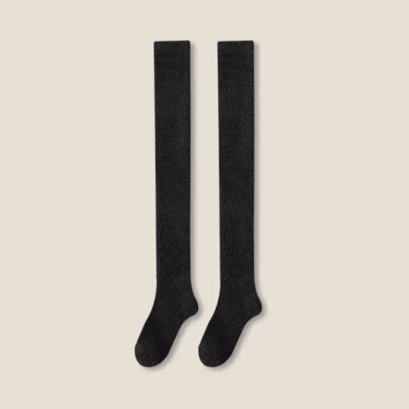 CozyFleece Thigh High Coral Fleece Socks For Women 4