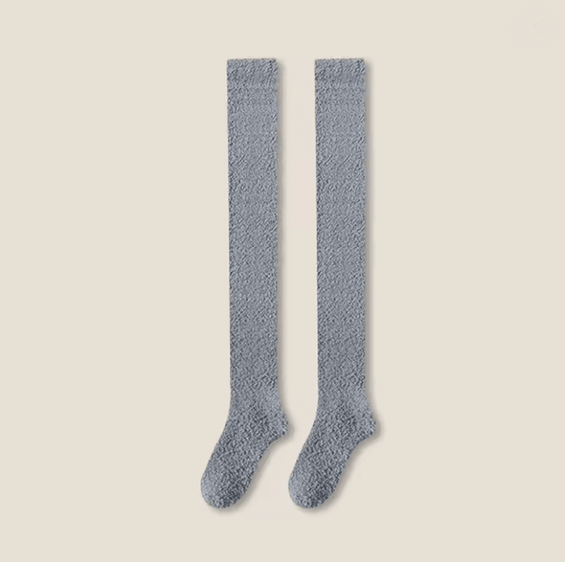 CozyFleece Thigh High Coral Fleece Socks For Women 6