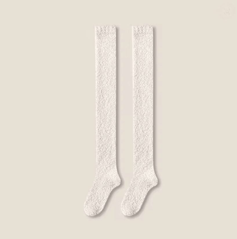CozyFleece Thigh High Coral Fleece Socks For Women 7