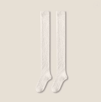 CozyFleece Thigh High Coral Fleece Socks For Women 7