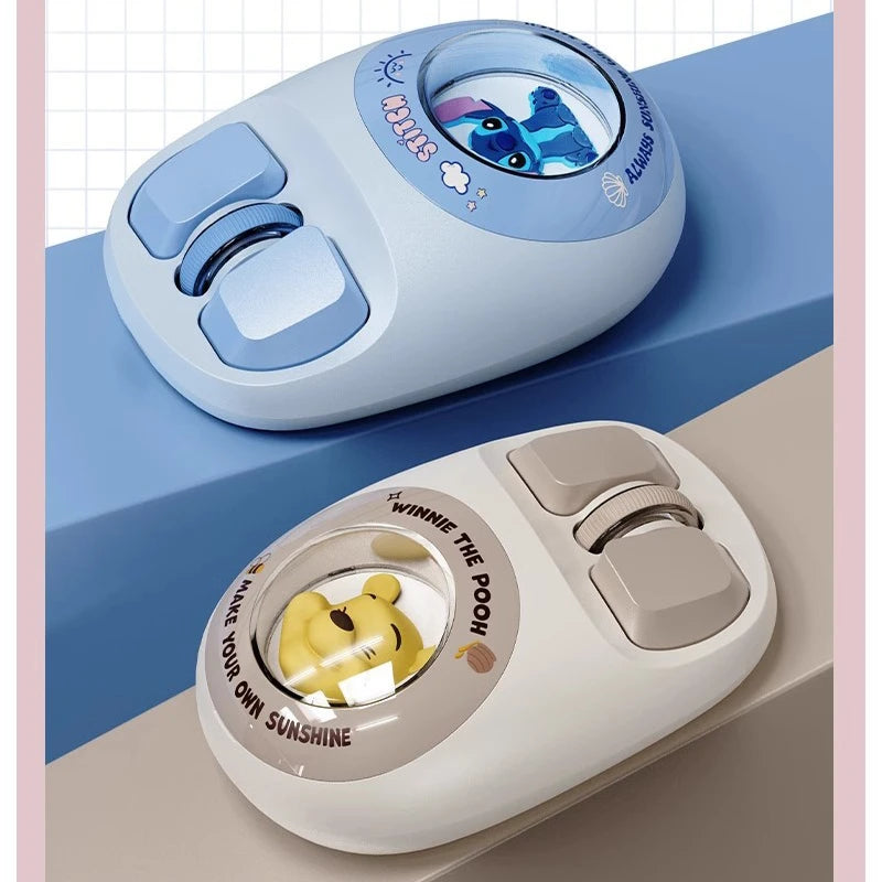 Cute Stitch Wireless Bluetooth Mouse, Strawberry Bear Silent Mouse, Ergonomic Cartoon Mouse for Laptop and Desktop