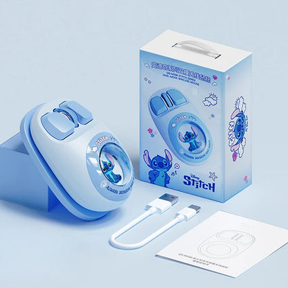 Cute Stitch Wireless Bluetooth Mouse, Strawberry Bear Silent Mouse, Ergonomic Cartoon Mouse for Laptop and Desktop