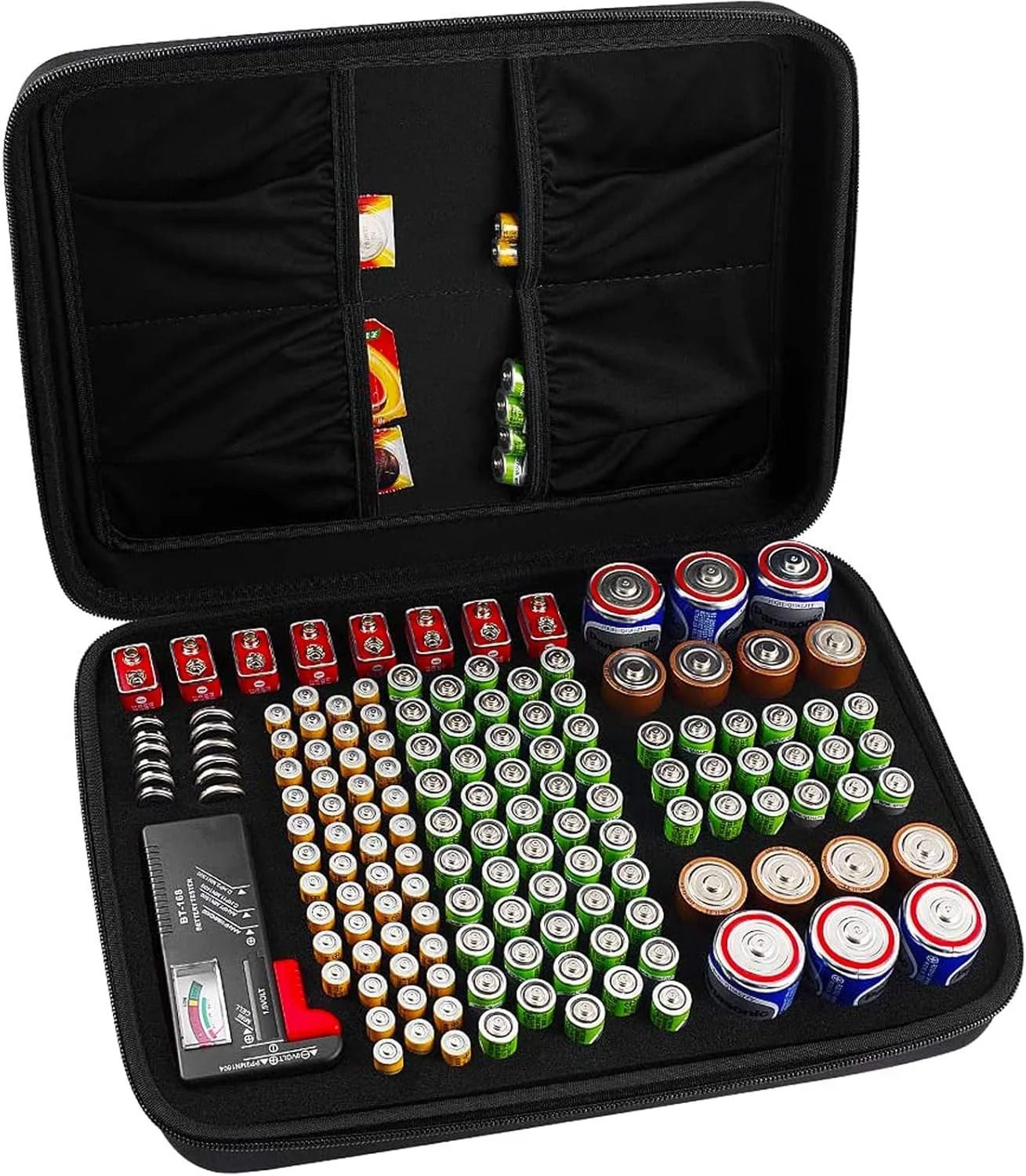 Battery Organizer Storage Case With BuiltIn Tester 14
