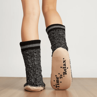 WarmStep Plush NonSlip Mens Floor Slipper Socks 3