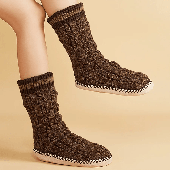 WarmStep Plush NonSlip Mens Floor Slipper Socks 5