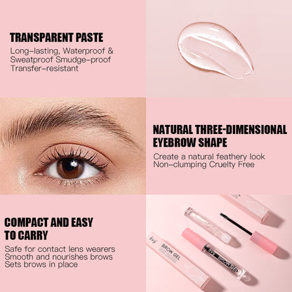 Waterproof Eyebrow Styling Cream, Long Lasting Quick Drying Brow Soap, Natural Wild Feathery Brow Makeup, Smudge Proof