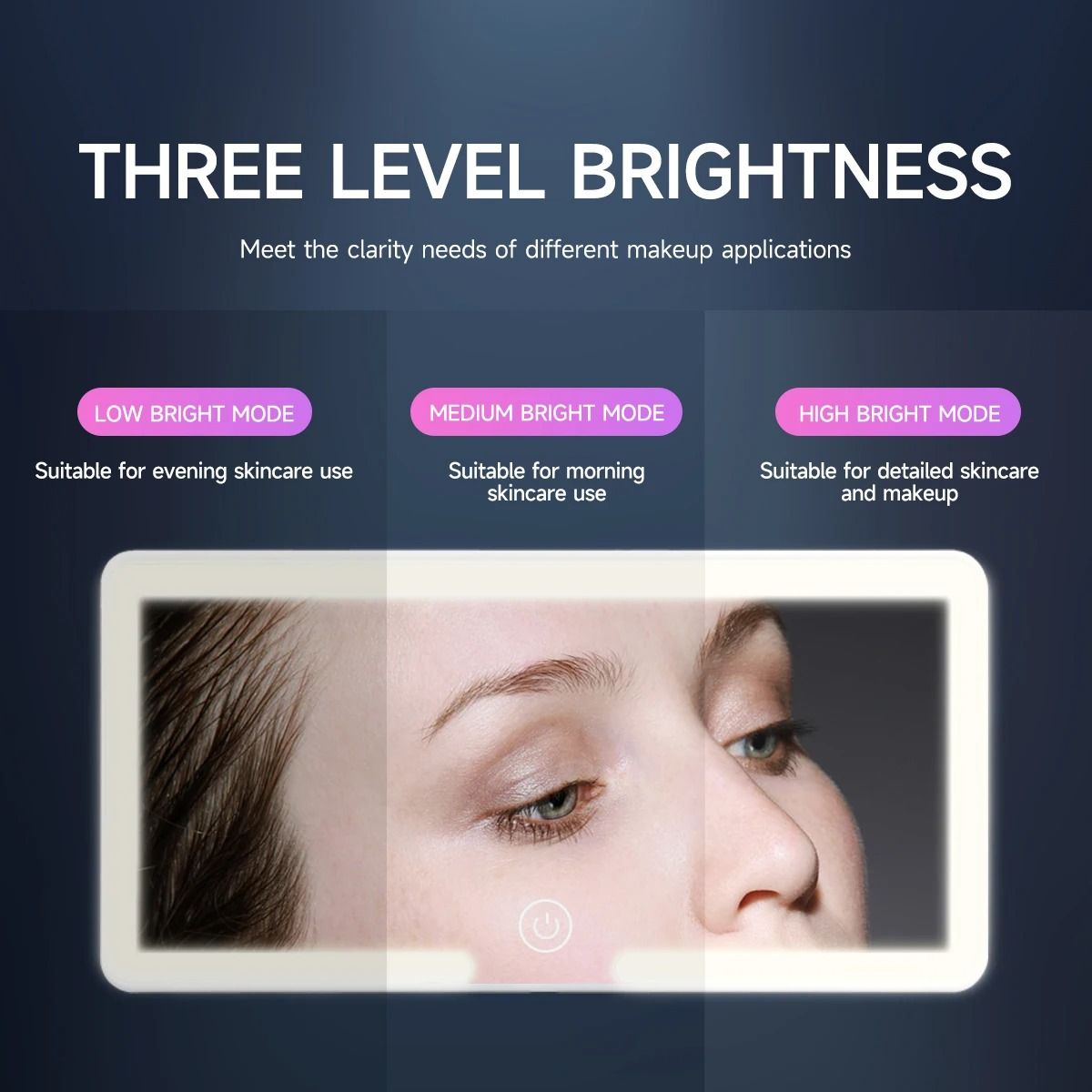 LED Sun Visor Vanity Mirror For Cars With Rechargeable Fill Light 3