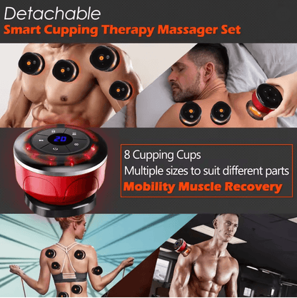 BodyGlow 8 Cup Electric Cupping Massager Kit With Gua Sha And LED Therapy 2