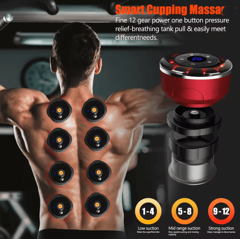 BodyGlow 8 Cup Electric Cupping Massager Kit With Gua Sha And LED Therapy 3