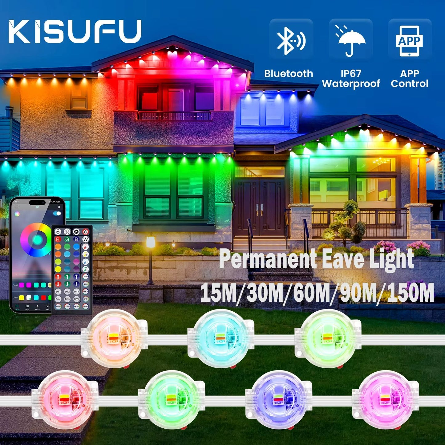 AuroraGlow RGB Eaves Lights Kit