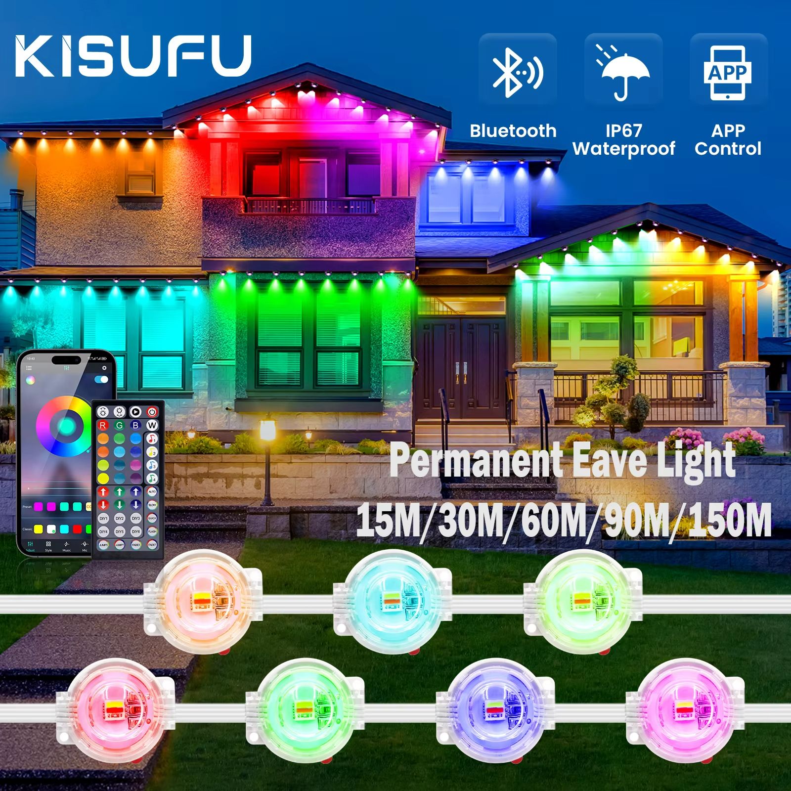 AuroraGlow RGB Eaves Lights Kit