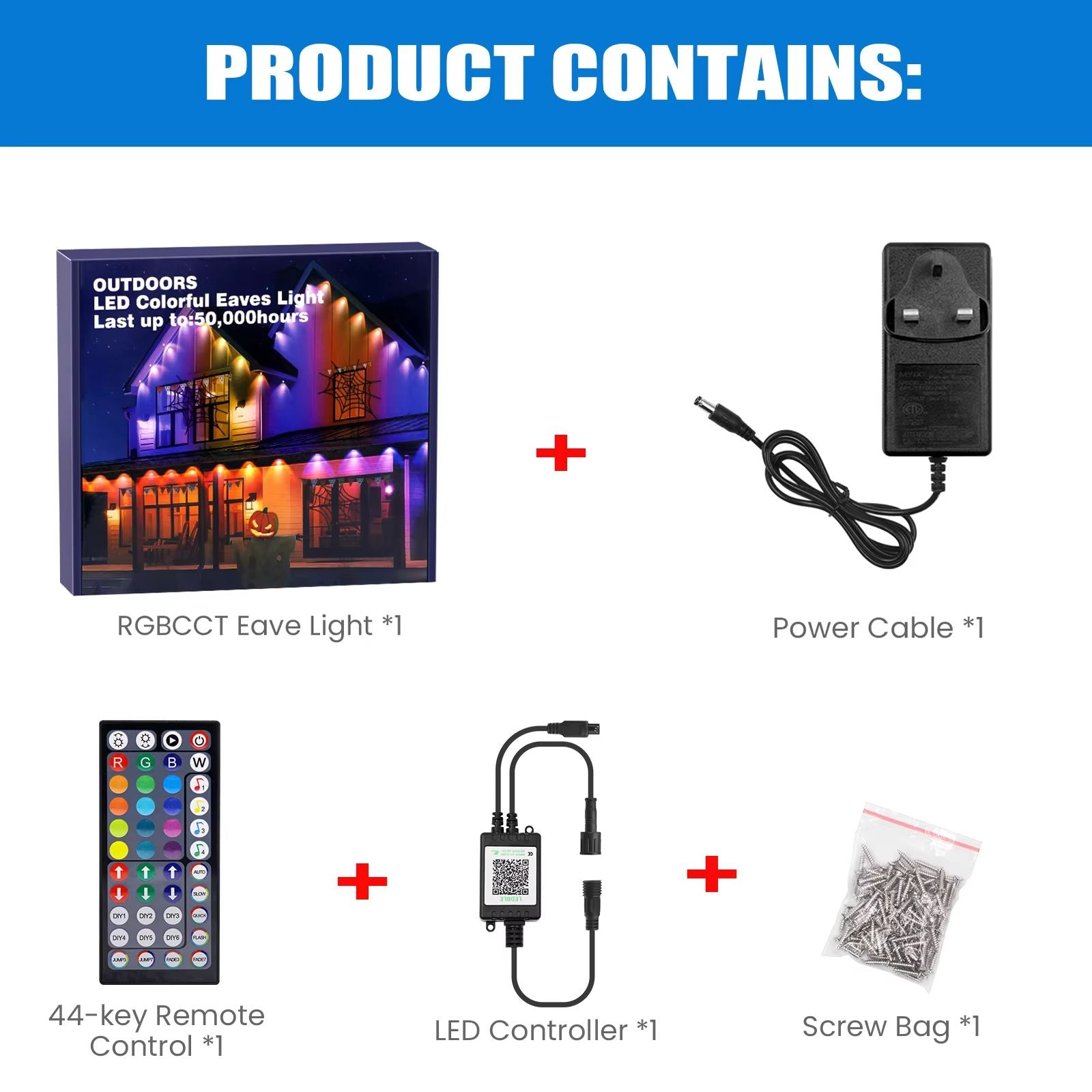 AuroraGlow RGB Eaves Lights Kit 6