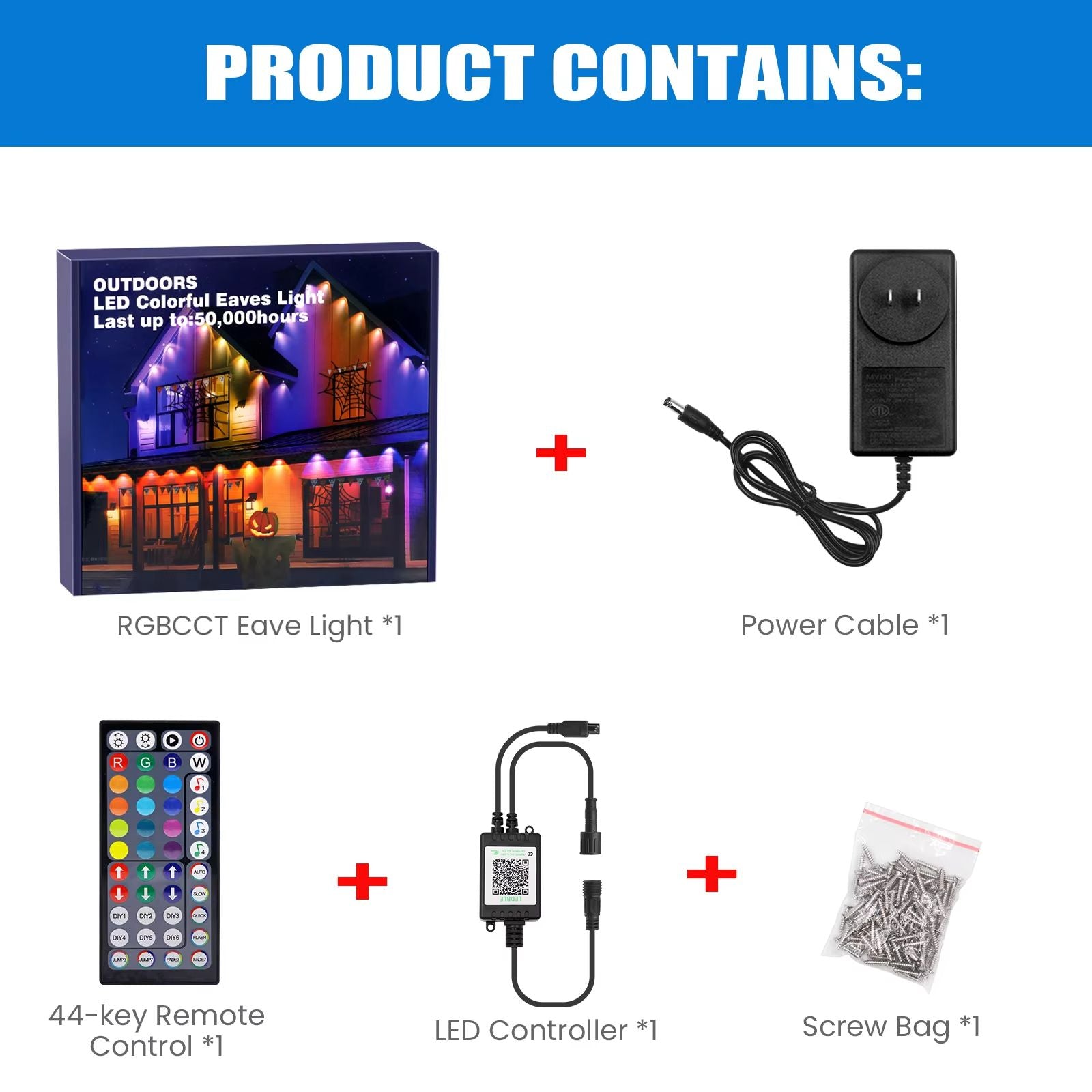AuroraGlow RGB Eaves Lights Kit 8
