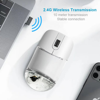 Creative Ocean Doll Wireless Mouse, New Cute Floating Aquarium Animal, 2.4G Bluetooth Mice for Laptop and PC