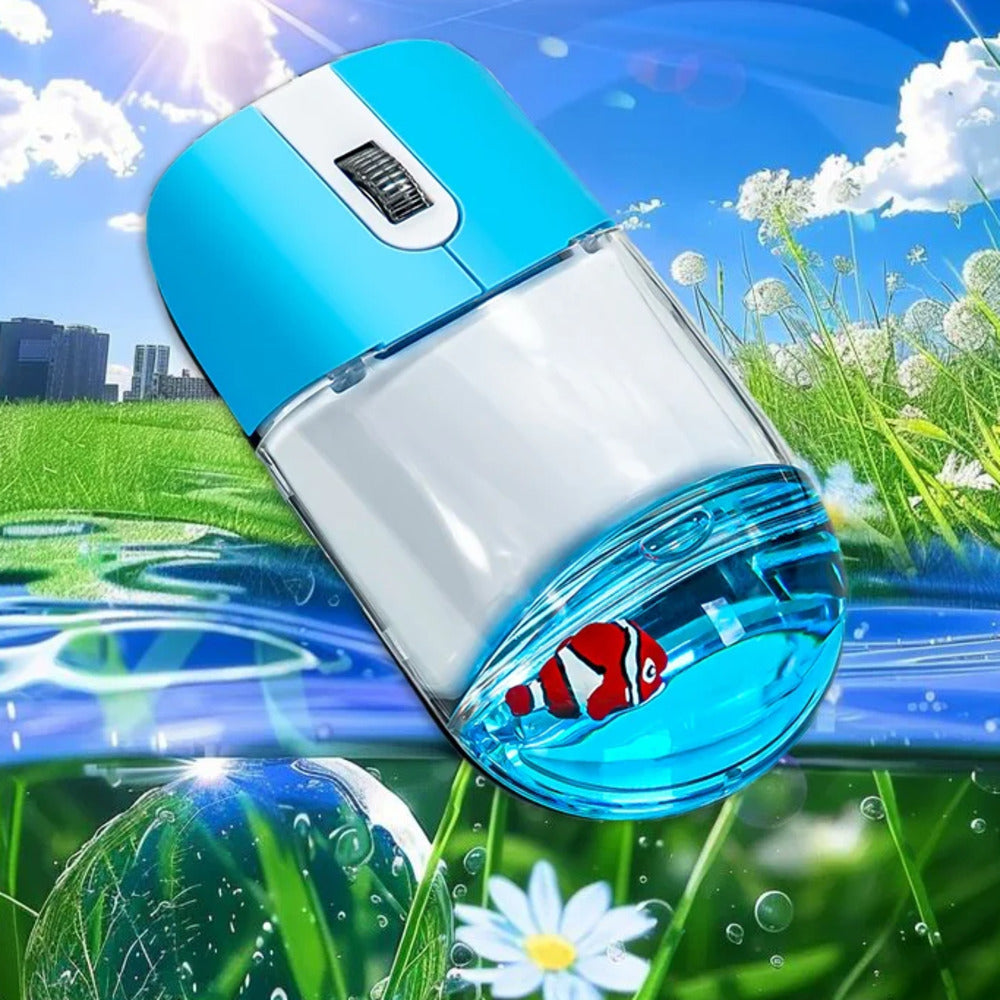 Creative Ocean Doll Wireless Mouse, New Cute Floating Aquarium Animal, 2.4G Bluetooth Mice for Laptop and PC