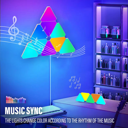 Smart RGB Triangle Wall Light Panels  Customizable Music Sync Light Decor System 3
