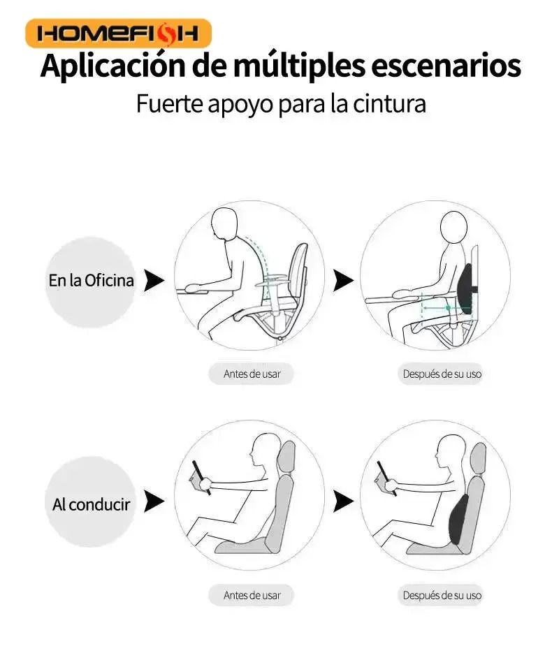 Memory Foam Lumbar Support Cushion For Car Office And Back Relief 4
