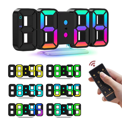 Smart ORIA 3D LED Alarm Clock 9.7 Inch with RGB Night Light and Remote Control