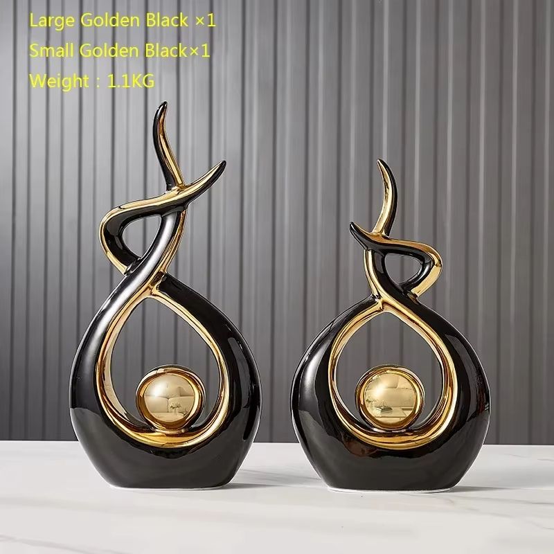 Nordic Ceramic Figurines – Modern Home Decor Sculptures for Living Room, Desk, or Feng Shui Display