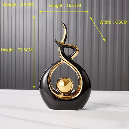 Nordic Ceramic Figurines  Modern Home Decor Sculptures For Living Room Desk Or Feng Shui Display 5