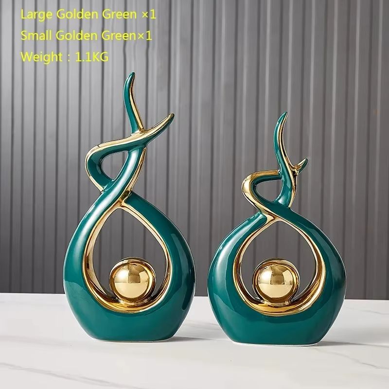 Tranquil Nordic Ceramic Figurine Set  Elegant Feng Shui Home Decor Statue 1
