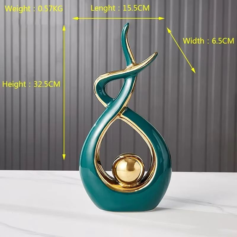 Tranquil Nordic Ceramic Figurine Set  Elegant Feng Shui Home Decor Statue 2