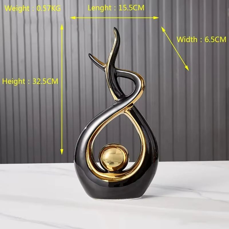 Tranquil Nordic Ceramic Figurine Set  Elegant Feng Shui Home Decor Statue 4