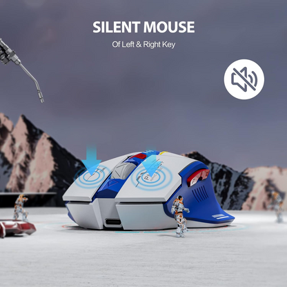 Inphic F9 Wireless Mouse Mecha Edition, Type-C Silent Rechargeable Mouse, LED Light for Computer, Office, Gaming
