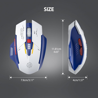 Inphic F9 Wireless Mouse Mecha Edition, Type-C Silent Rechargeable Mouse, LED Light for Computer, Office, Gaming