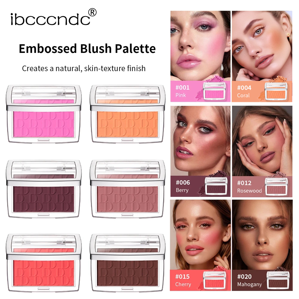 Hot Matte Embossed Blush Palette Rosy Blusher Powder High Pigmented Pink Coral Rouged For Cheeks Sm 1