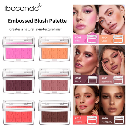 Hot Matte Embossed Blush Palette Rosy Blusher Powder High Pigmented Pink Coral Rouged For Cheeks Sm 1