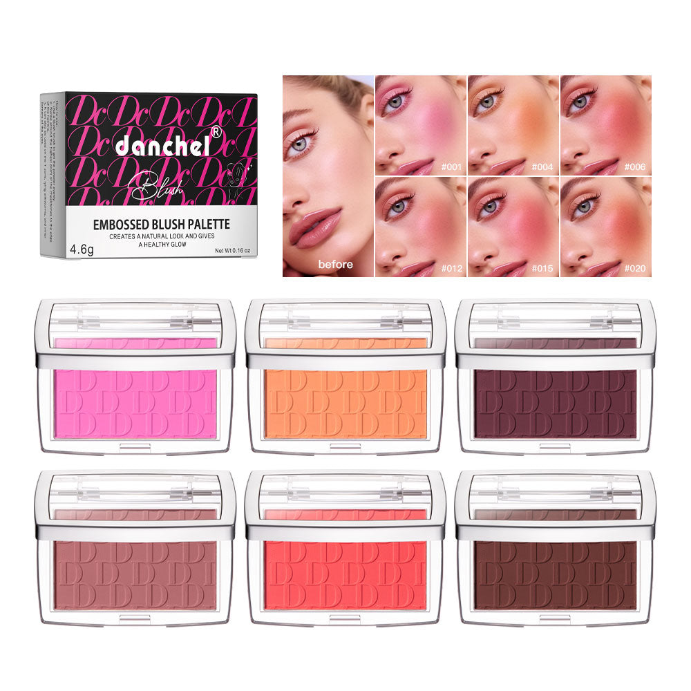 Hot Matte Embossed Blush Palette Rosy Blusher Powder High Pigmented Pink Coral Rouged For Cheeks Sm 2
