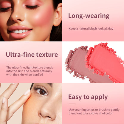 Hot Matte Embossed Blush Palette Rosy Blusher Powder High Pigmented Pink Coral Rouged For Cheeks Sm 4