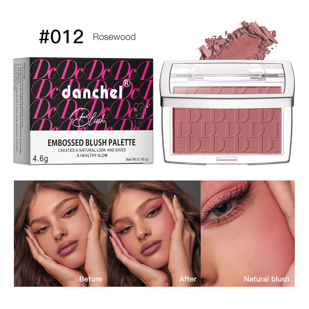Hot Matte Embossed Blush Palette Rosy Blusher Powder High Pigmented Pink Coral Rouged For Cheeks Sm 7
