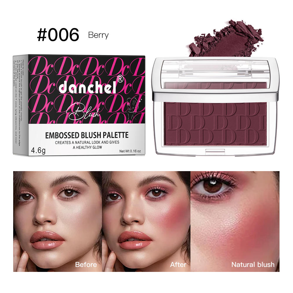 Hot Matte Embossed Blush Palette Rosy Blusher Powder High Pigmented Pink Coral Rouged For Cheeks Sm 8