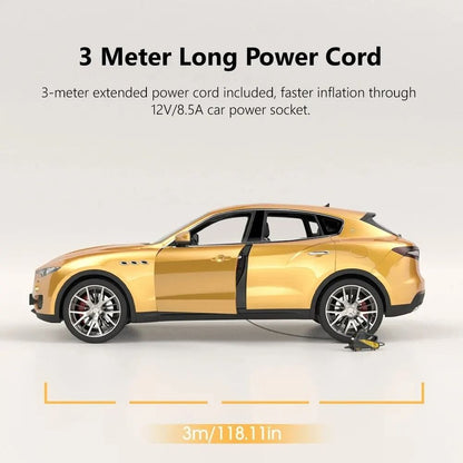 Electric Car Air Pump With LED Light And 150 PSI Pressure For Tires And Sports Gear 3