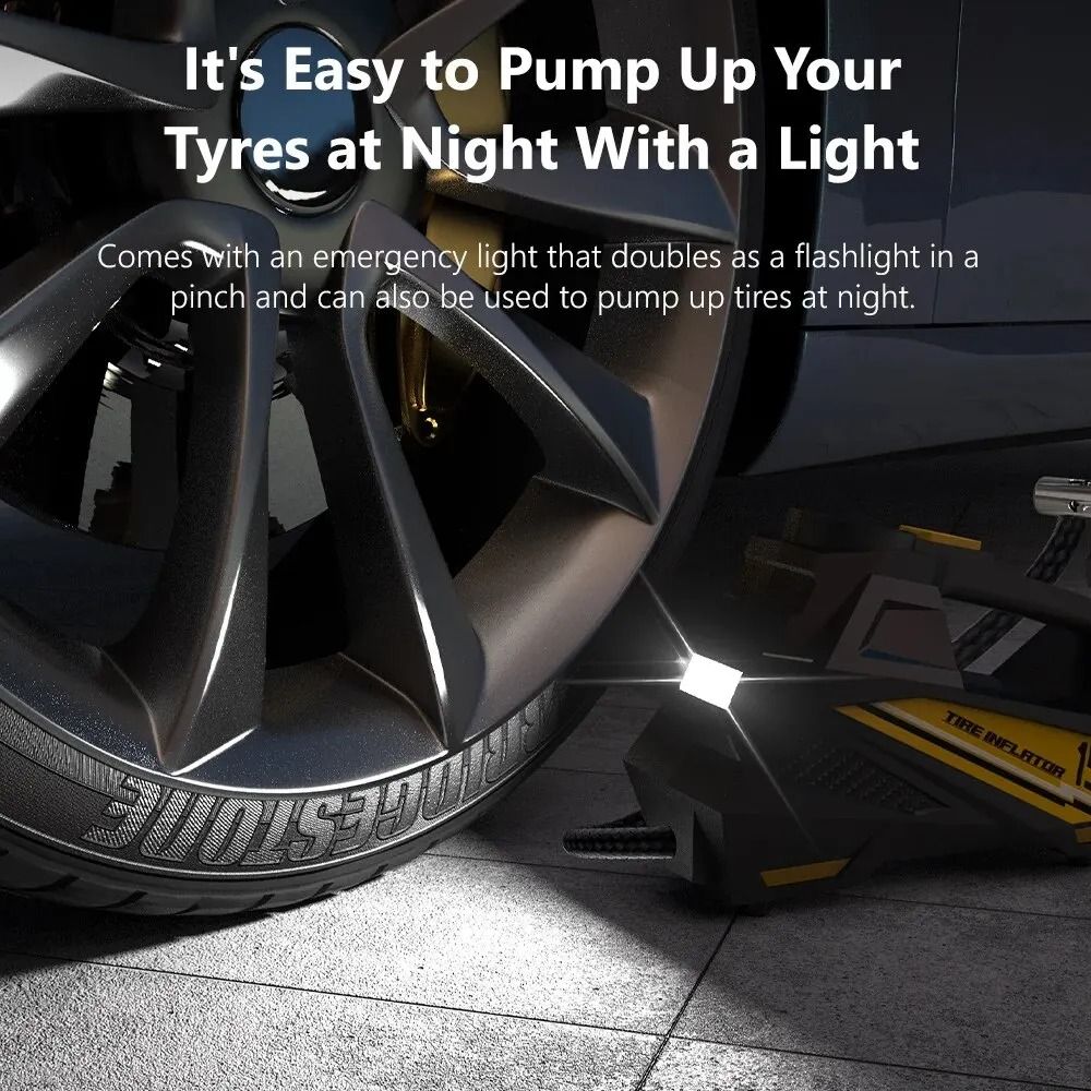 Electric Car Air Pump With LED Light And 150 PSI Pressure For Tires And Sports Gear 4