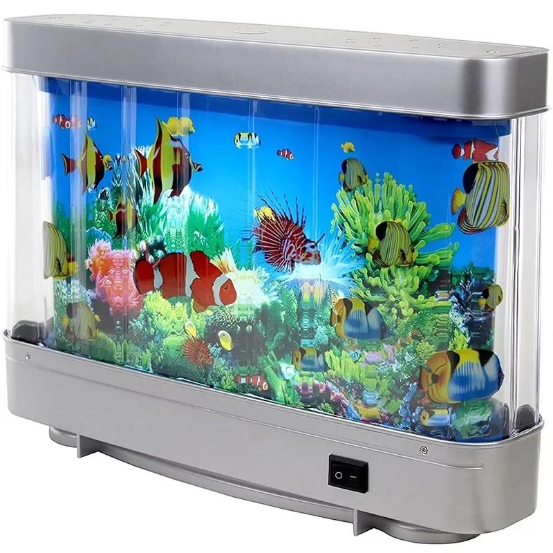 Artificial Fish Tank Night Light With Moving Ocean Display For Kids And Home Decor 4