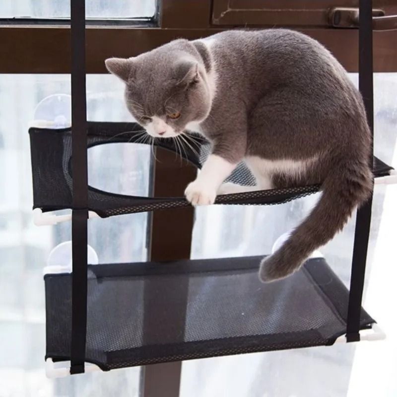 Cat Window Hammock Bed with Suction Mount for Sunbathing and Play