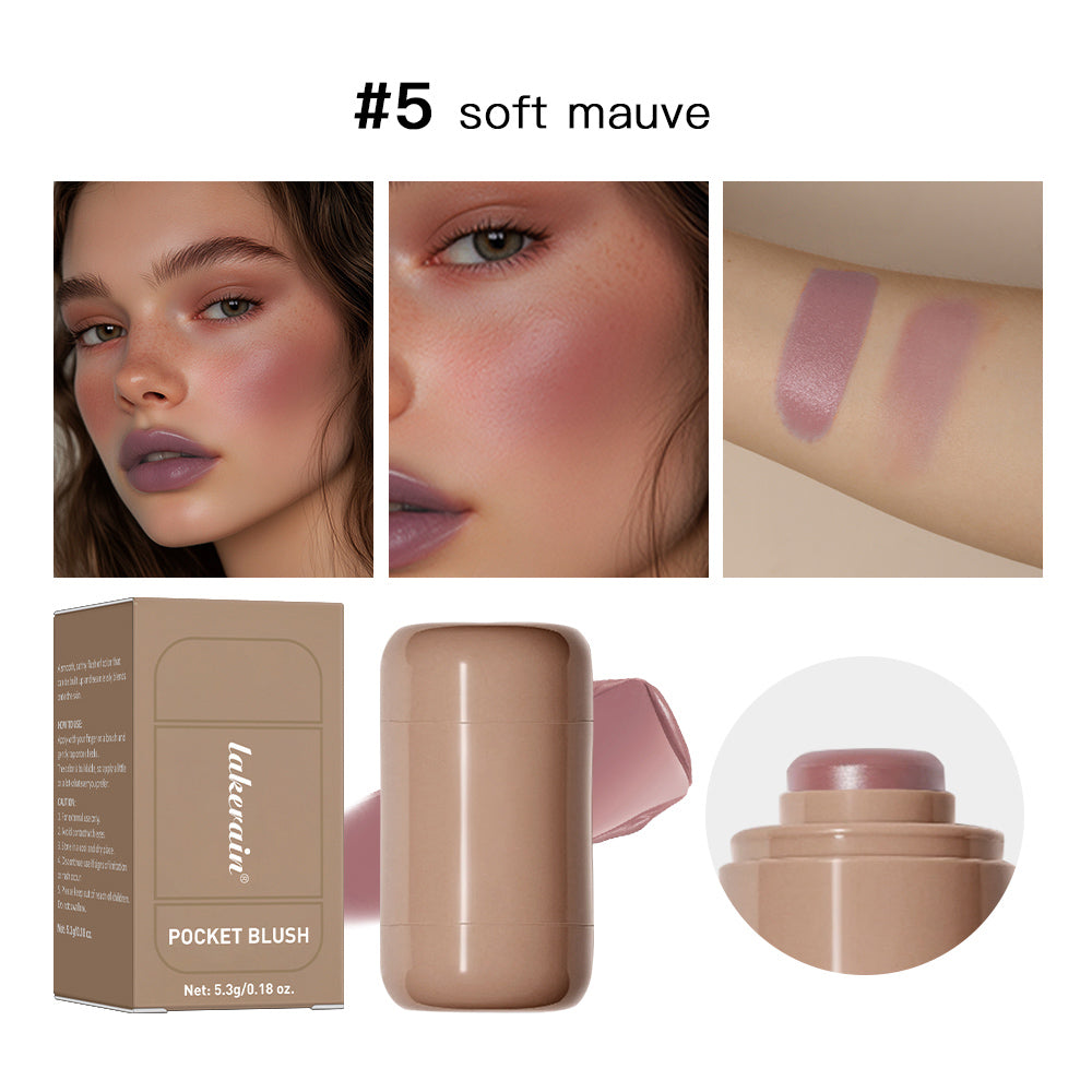 3-in-1 Blush Stick Lasting, Moisturizing Face Rouge, Brightens Cheeks, Lip Gloss Makeup, Creamy Buildable Glow