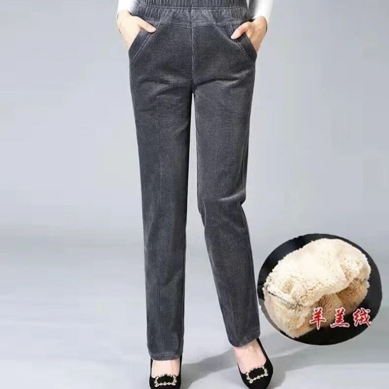 Womens Fleece Lined Corduroy Pants For Winter Warmth And Style 4