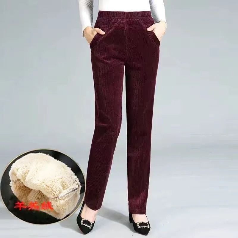 Womens Fleece Lined Corduroy Pants For Winter Warmth And Style 5