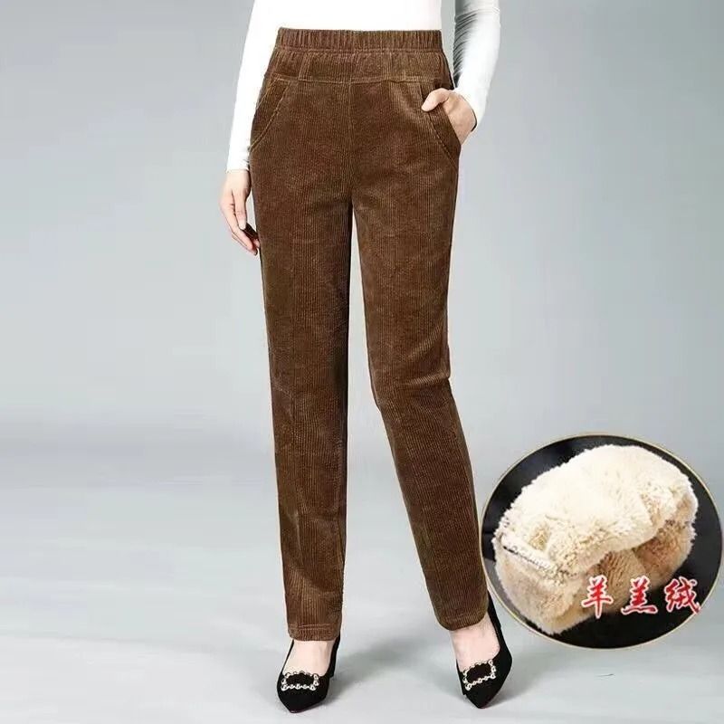 Womens Fleece Lined Corduroy Pants For Winter Warmth And Style 3